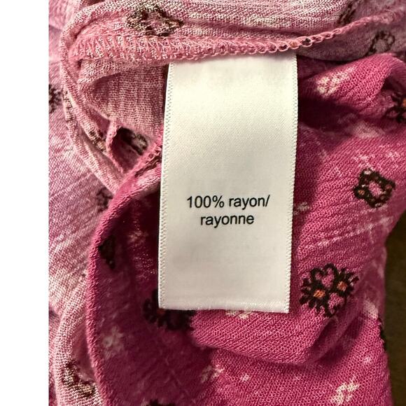 Maurices Lattice Neck Tank Top Size 4X in Pink Ikat Print - Picture 12 of 13